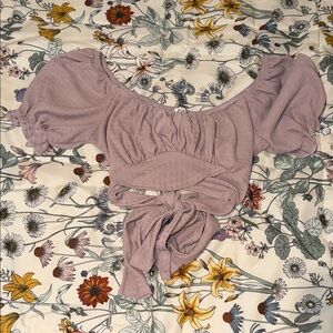 Triple seven cropped open back tie top